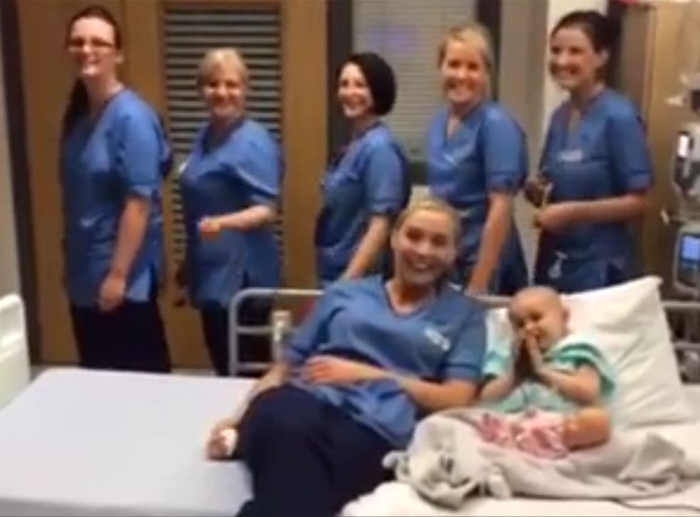 Nurses at Glasgow's New Royal Hospital for Sick Children sing 'Let it Go' to 3-year-old Millie McColl