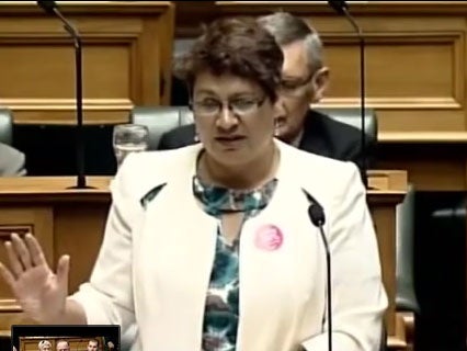 The Green Party's Metiria Turei speaking at the Christmas Island debate