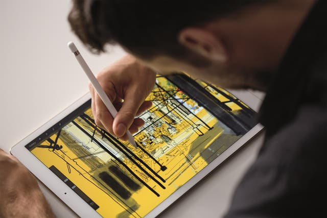 The iPad Pro doesn't smudge your drawing when you rest your hand on the screen
