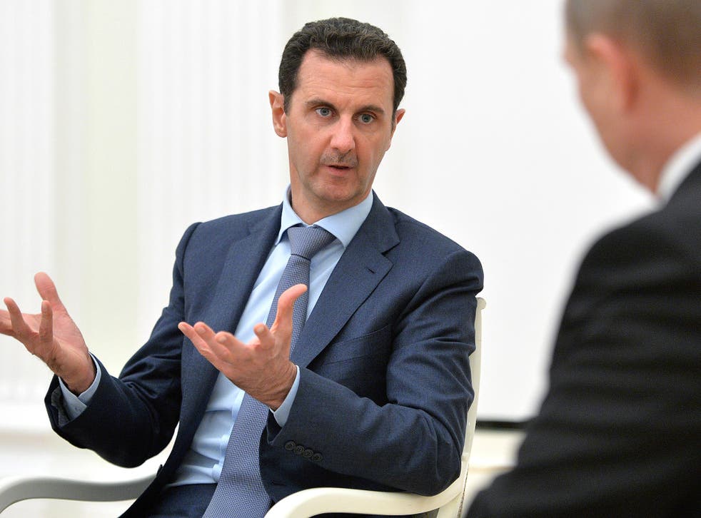President Bashar al-Assad speaks with Vladimir Putin last month