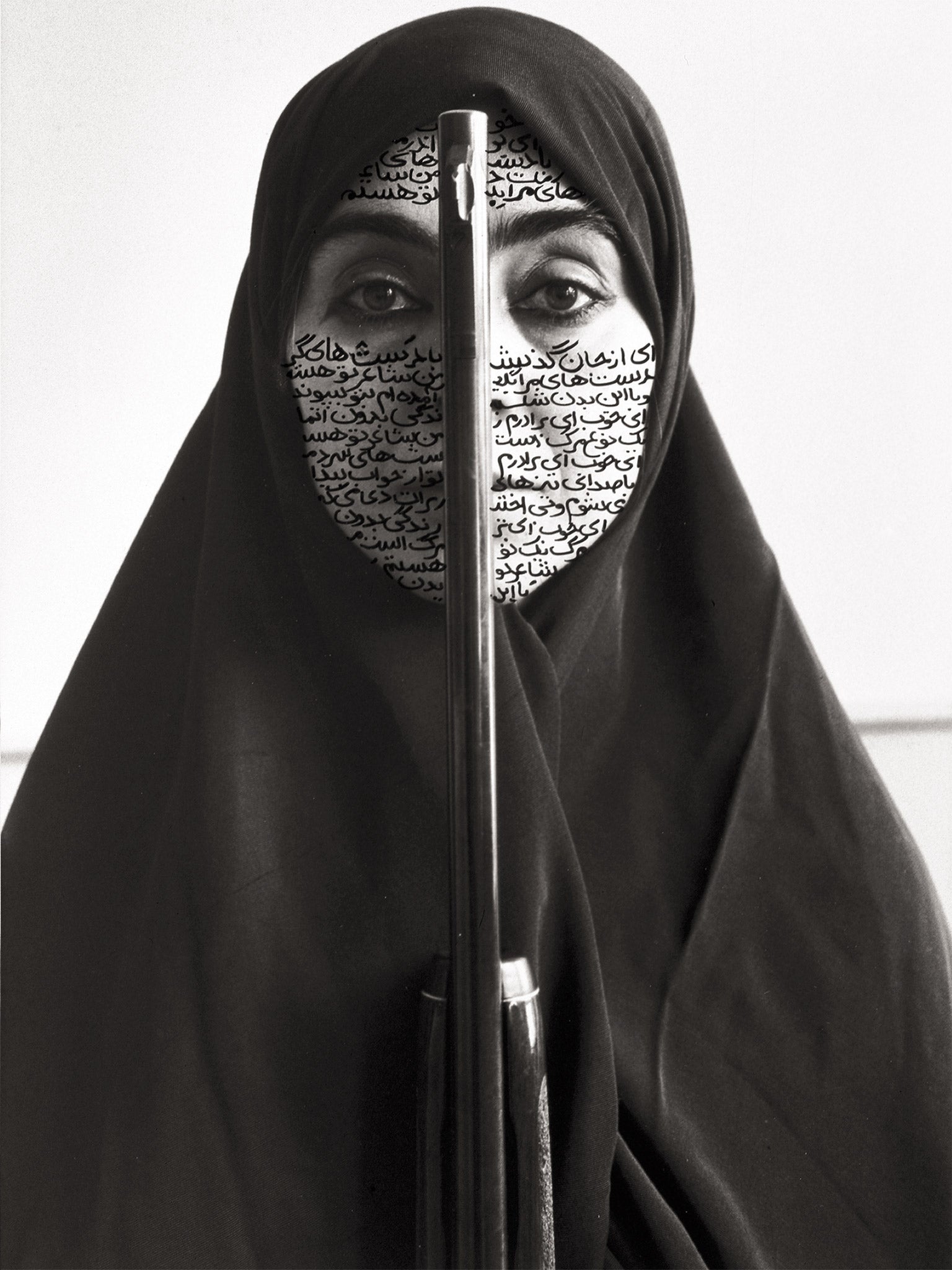 SHIRIN NESHAT: REBELLIOUS SILENCE (1994) ‘For Shirin Neshat’s series of photographs ‘Women of Allah’, from 1994, the Iranian artist inscribed Persian calligraphy across images of her own body, creating a kind of second skin of lyrical and political defiance’