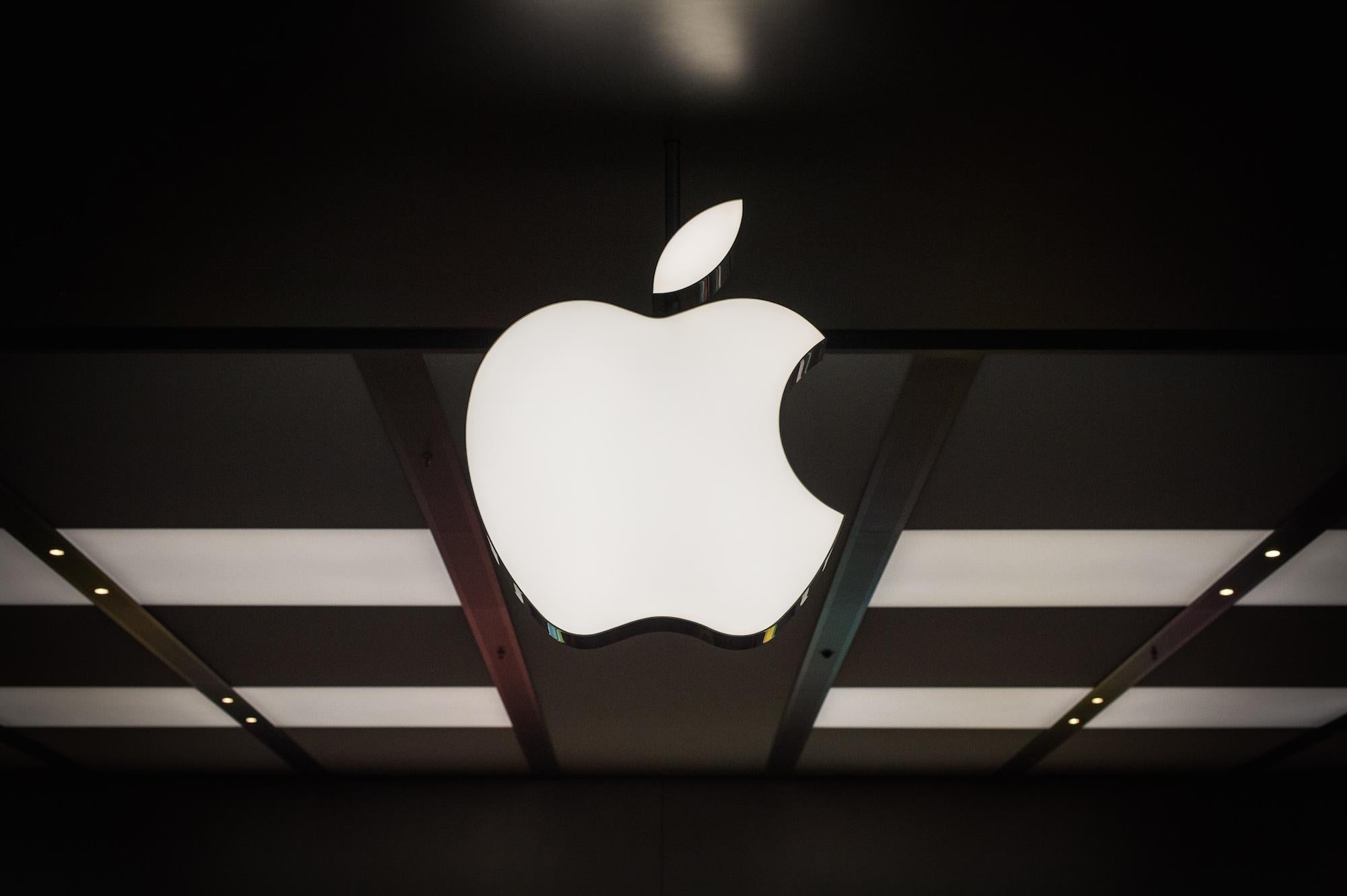 The famous Apple logo is shown.
