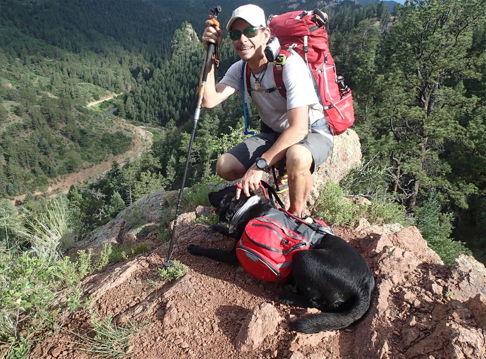Frontiers man:  Trevor Thomas with his guide dog, Tennille