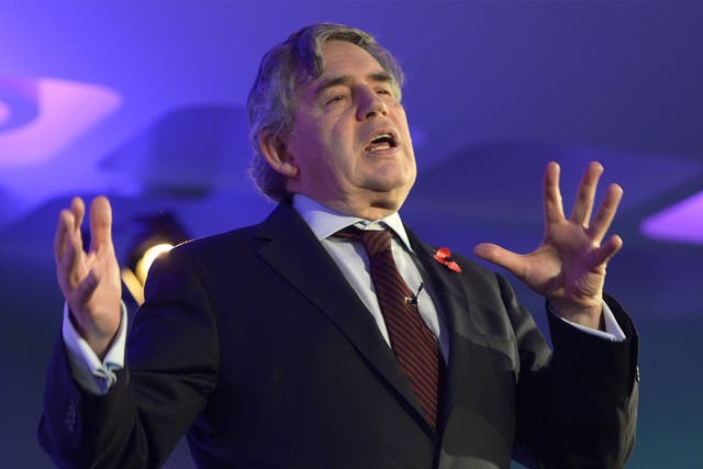 Gordon Brown delivers a speech to the Child Poverty Action Group on tax credits in London on Wednesday