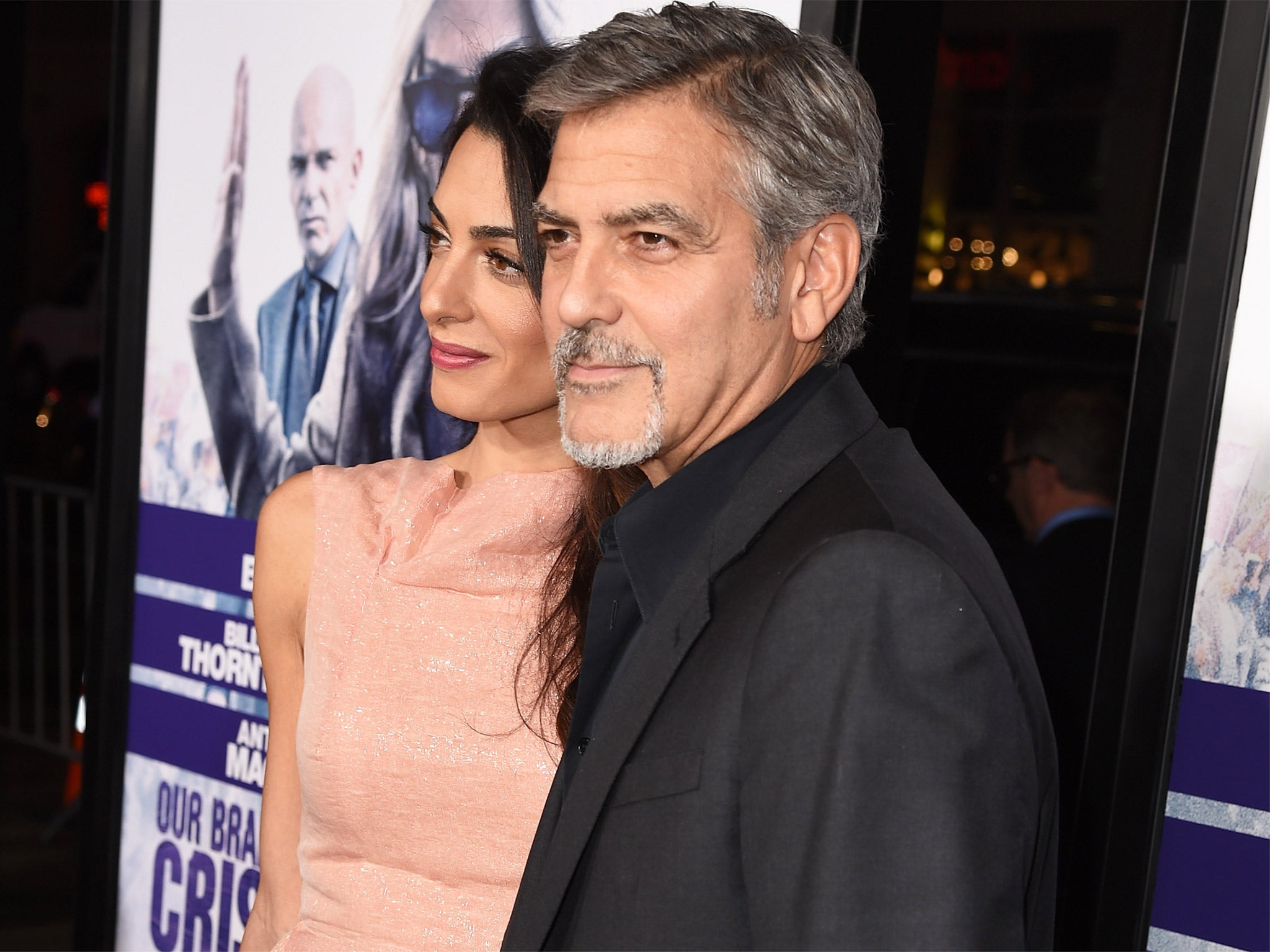 George Clooney, pictured with his wife Amal last month