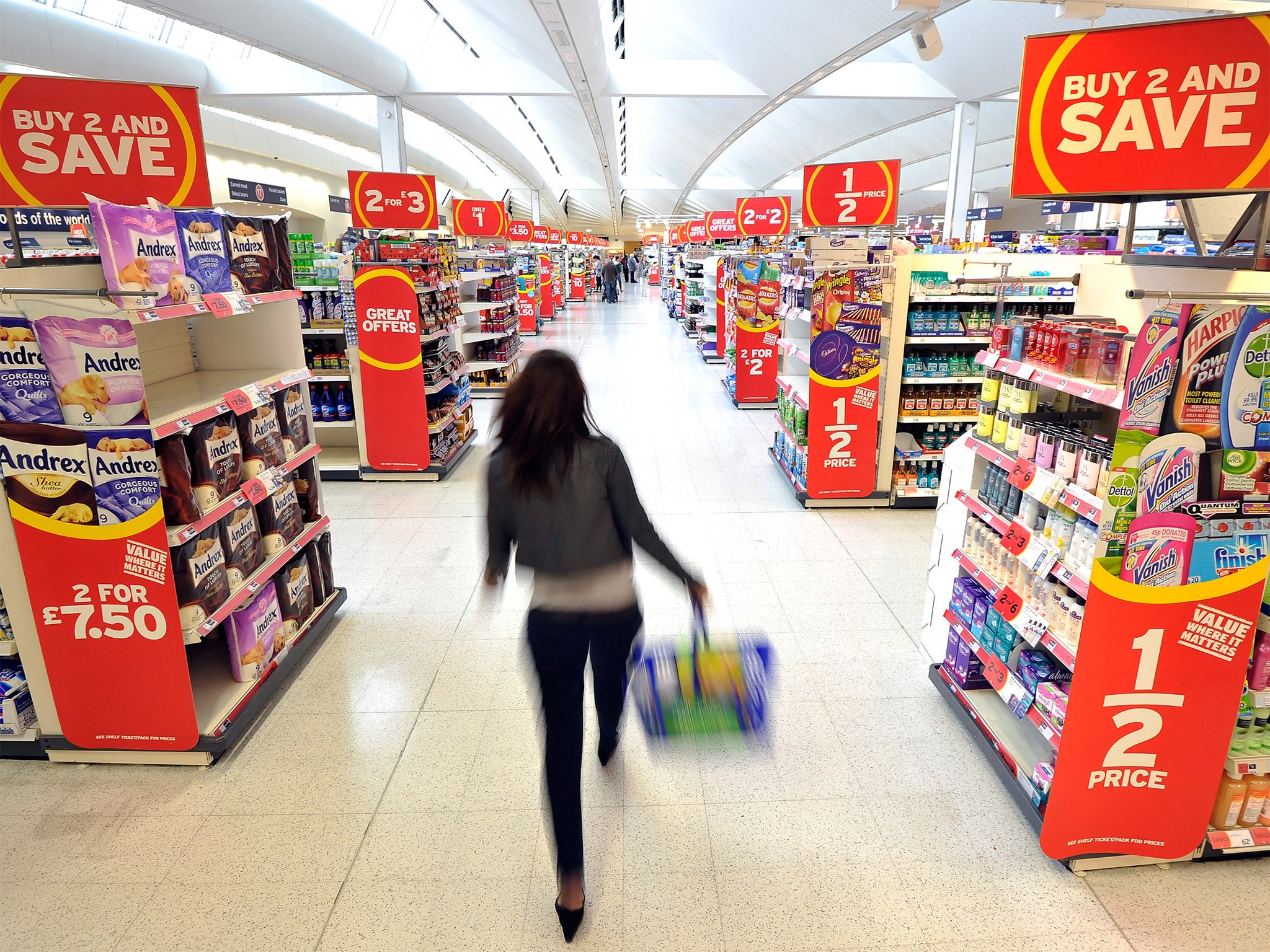 Bagging a bargain? Sainsbury’s Basics range competes with the discounters’ prices