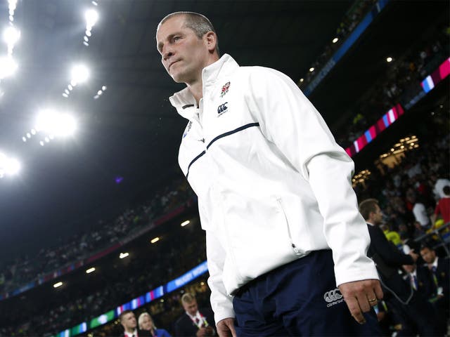 Stuart Lancaster during England’s catastrophic World Cup campaign, which cost the head coach his job