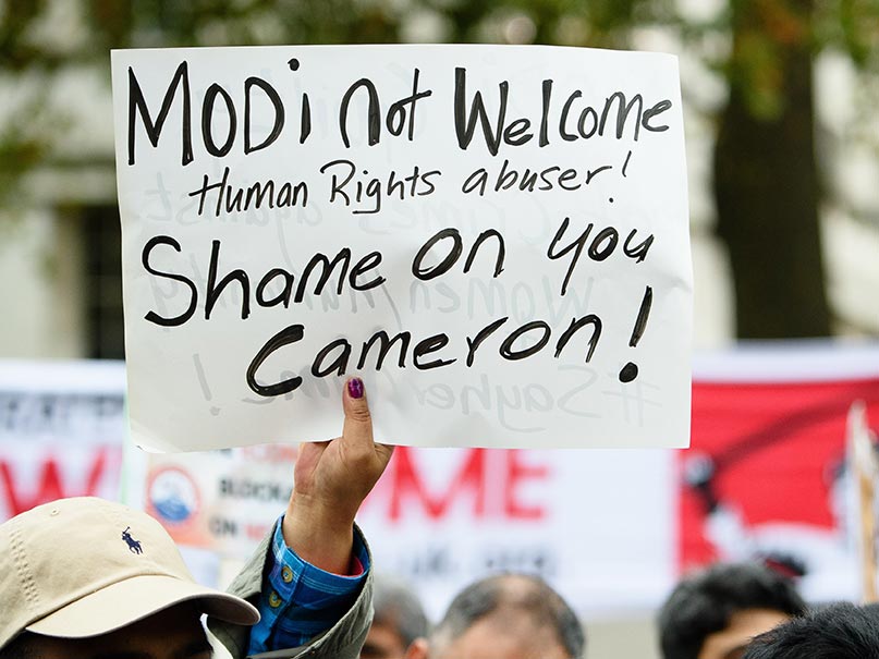 Protests also took place outside Downing Street on Thursday