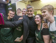 George Clooney visits not-for-profit sandwich shop in Edinburgh