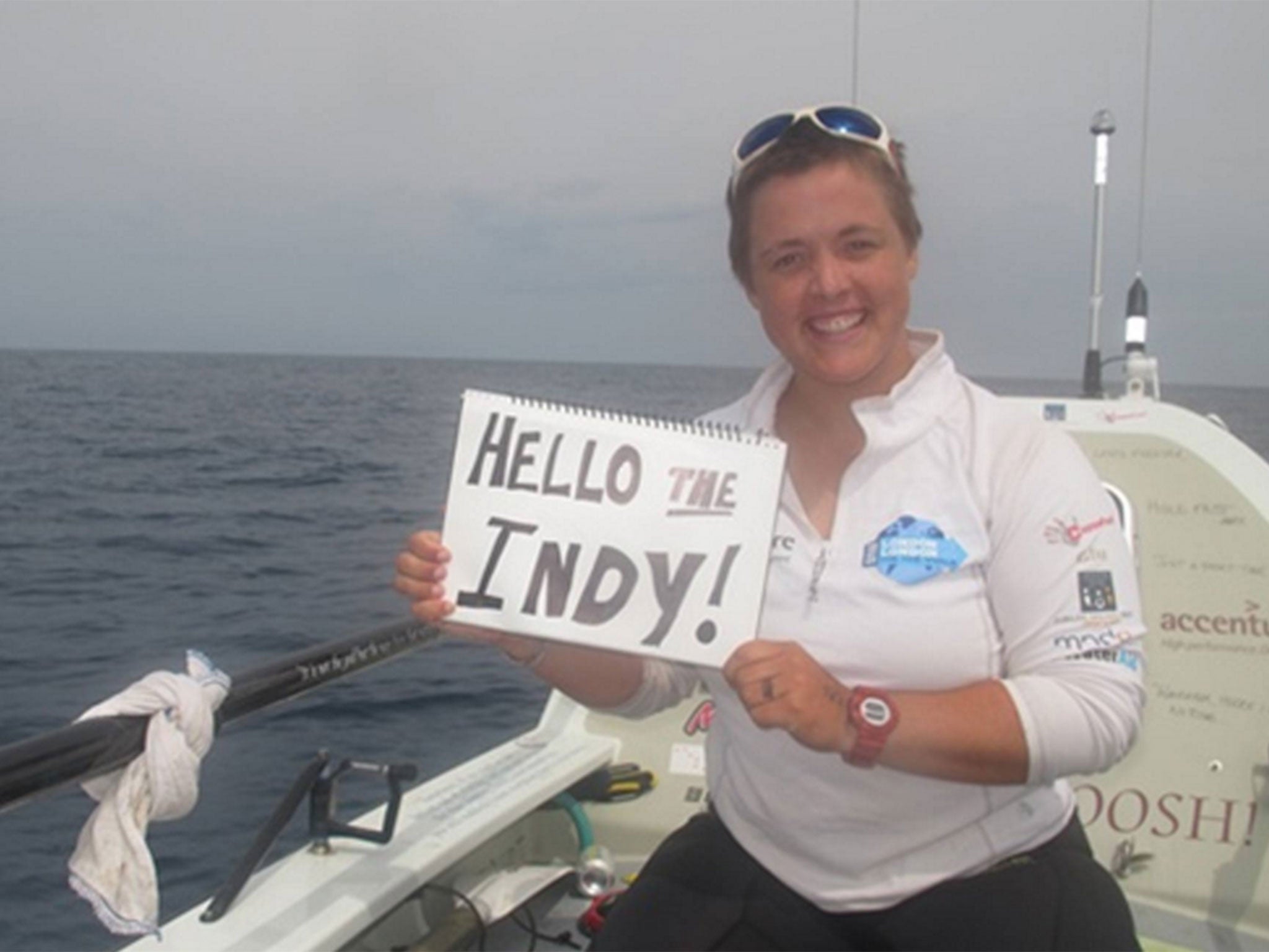 Sarah with a message for the middle of the Pacific for The Independent's readers