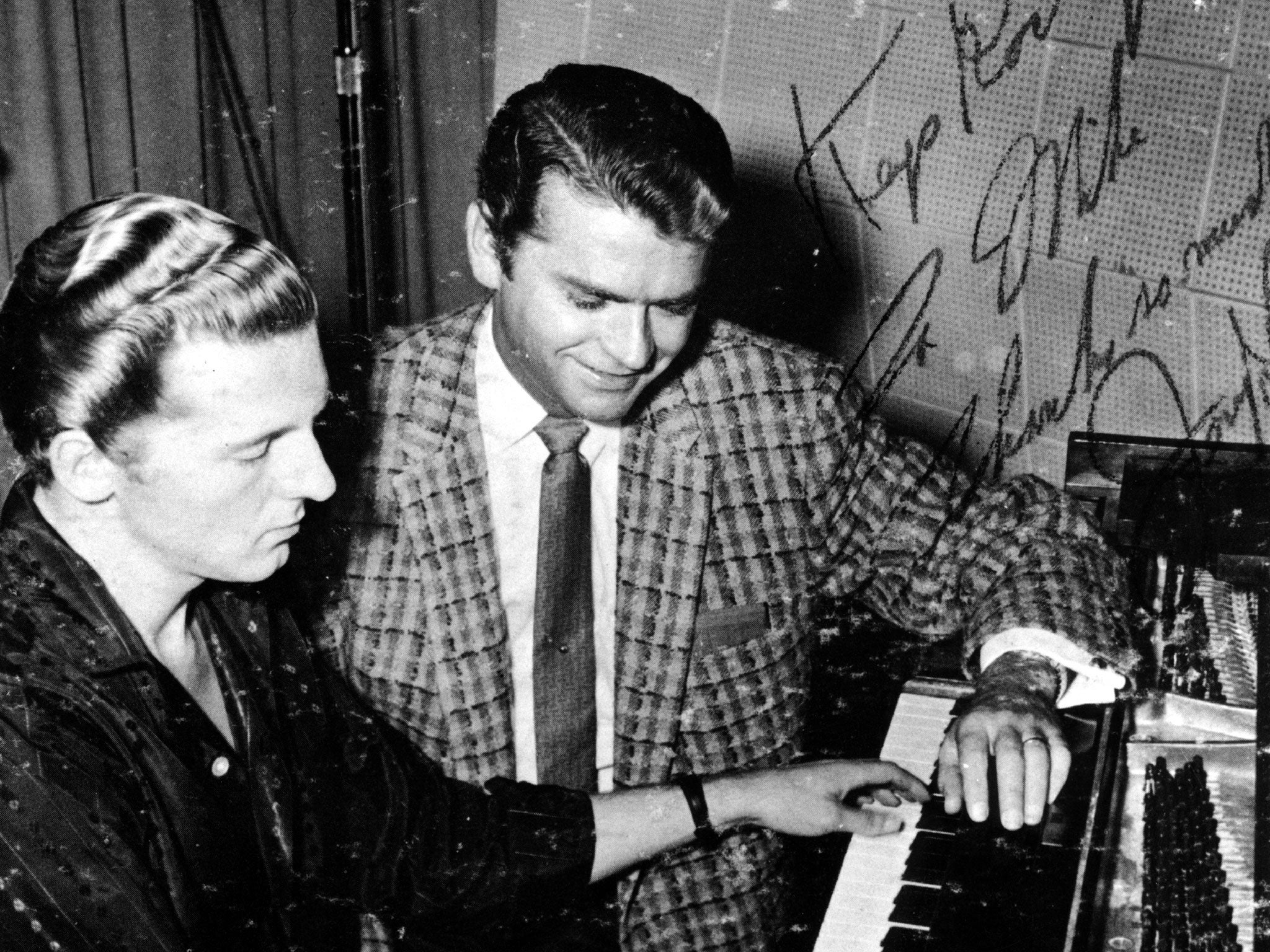 Key movers: Sam Phillips in the studio with Jerry Lee Lewis