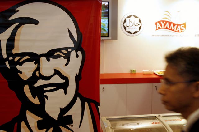A KFC with the image of Harland Sanders