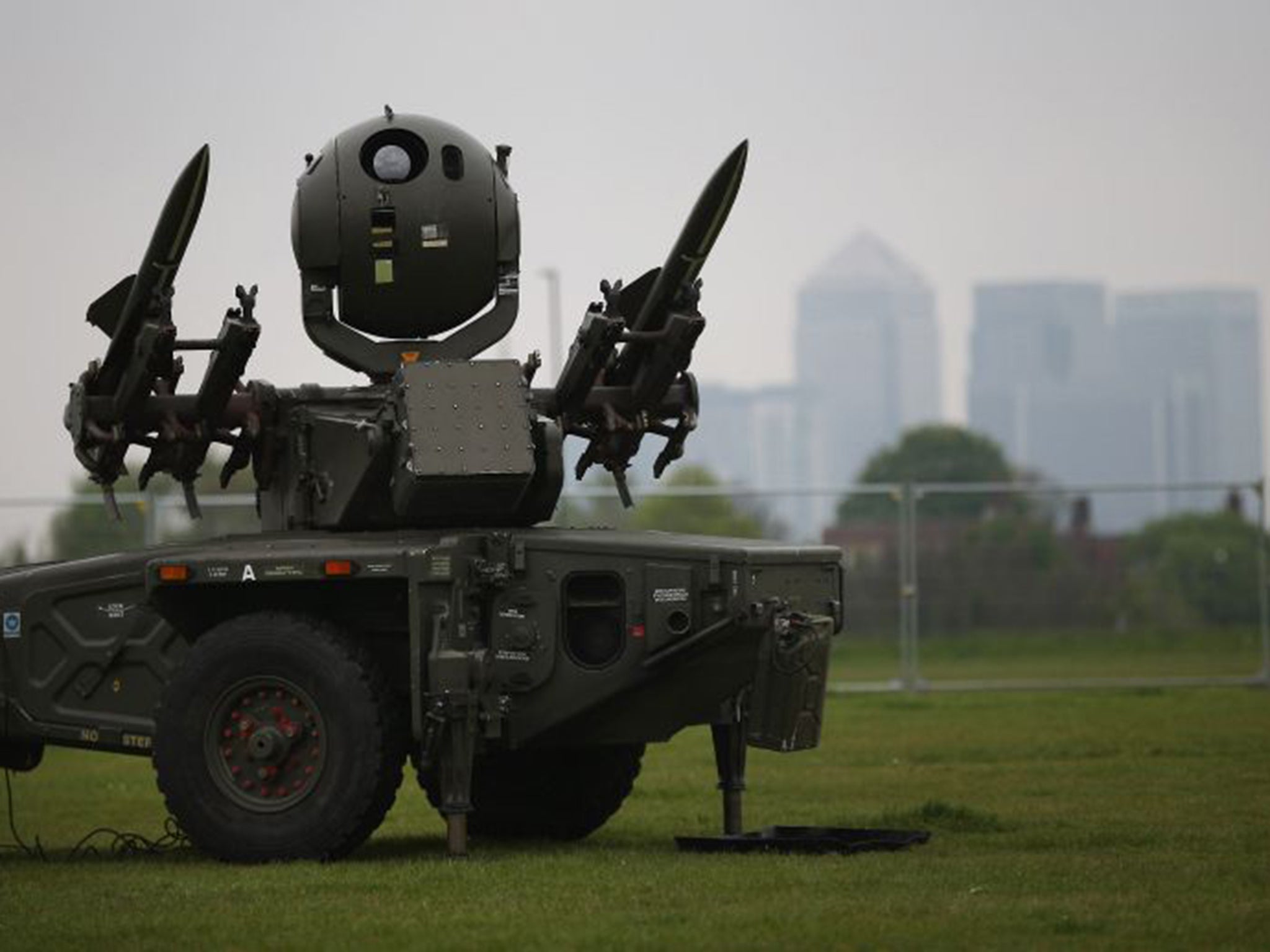 An Army Rapier missile defence battery deployed at Blackheath in May 2012 as part of Operation Exercise Olympic Guardian, organised to test security for the London Games