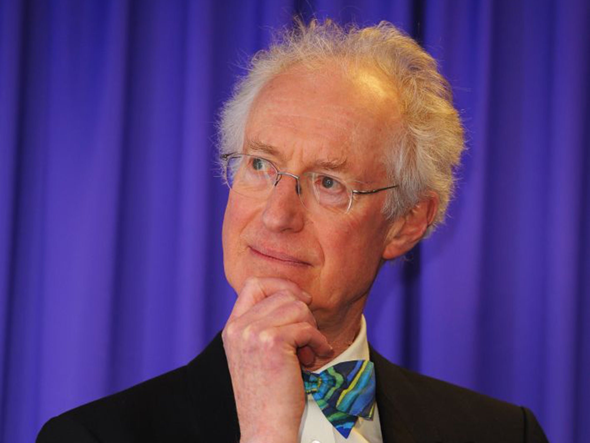 Presenter Bamber Gascoigne backstage at the National Television Awards in 2010