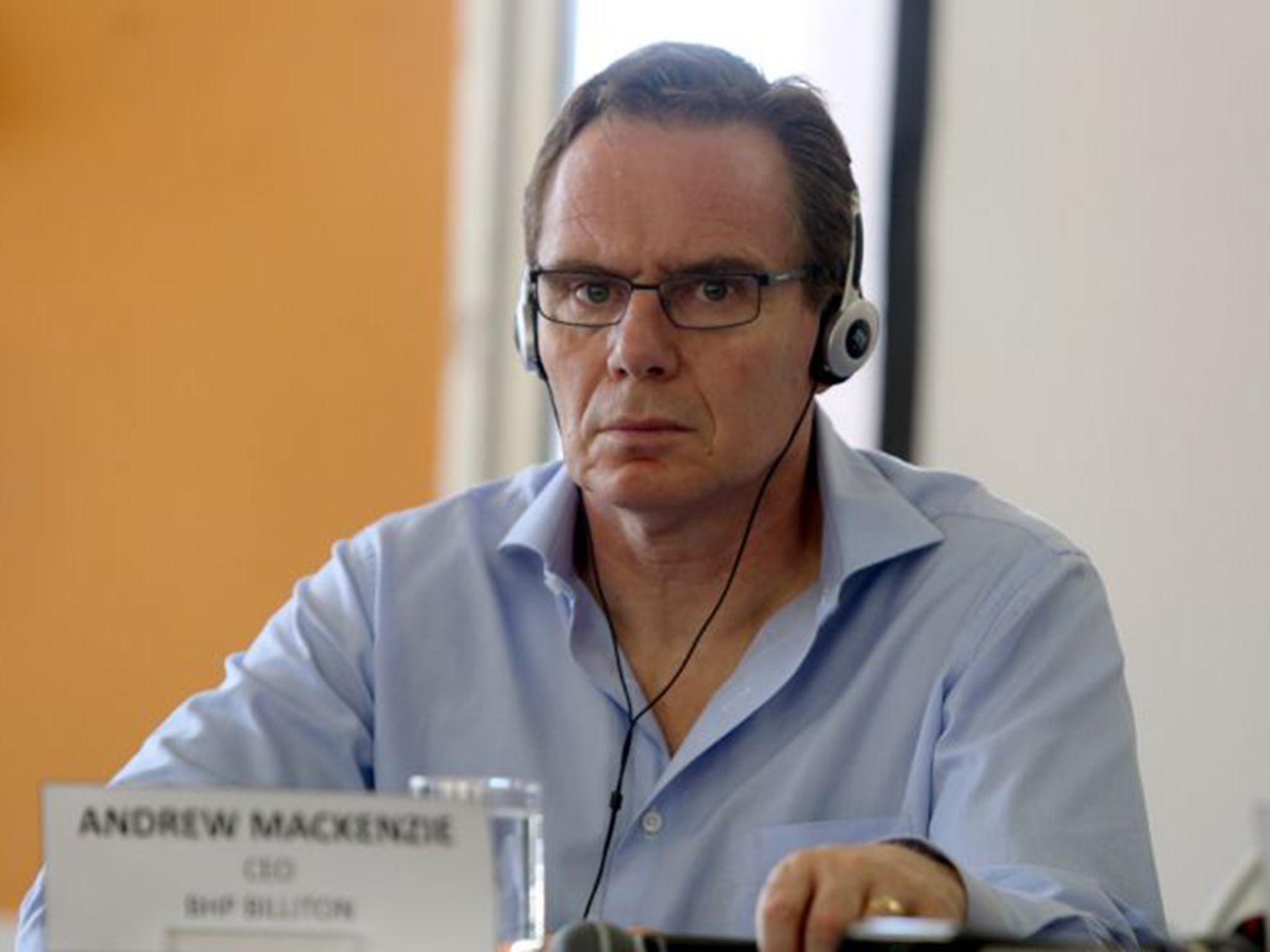 BHP’s boss Andrew Mackenzie toured the disaster site (AFP)