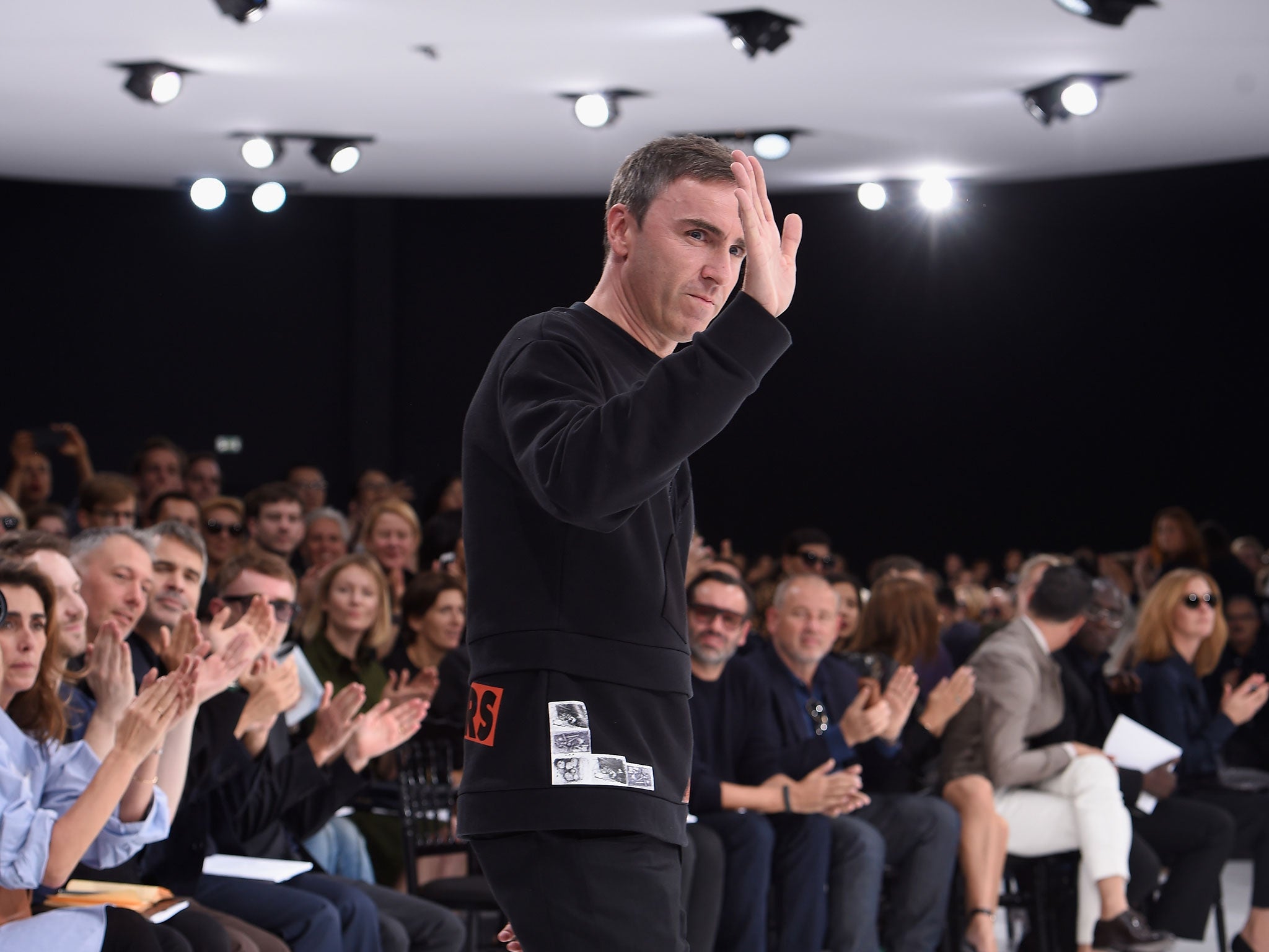 Waving goodbye: Former creative director Raf Simons left last month, and his successor is yet to be named