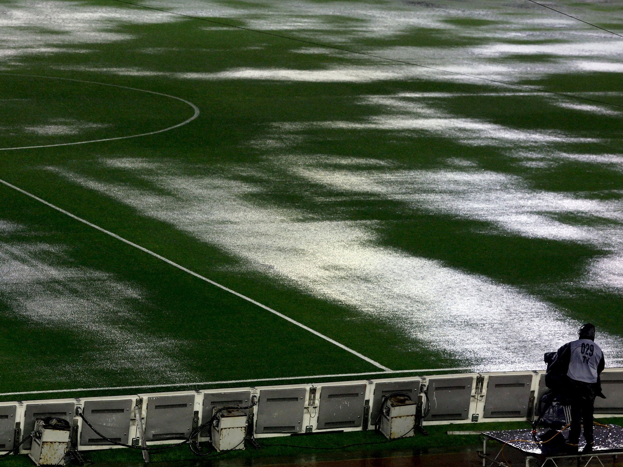 A flooded Monumental Stadium pitch meant Argentina vs Brazil had to be postponed