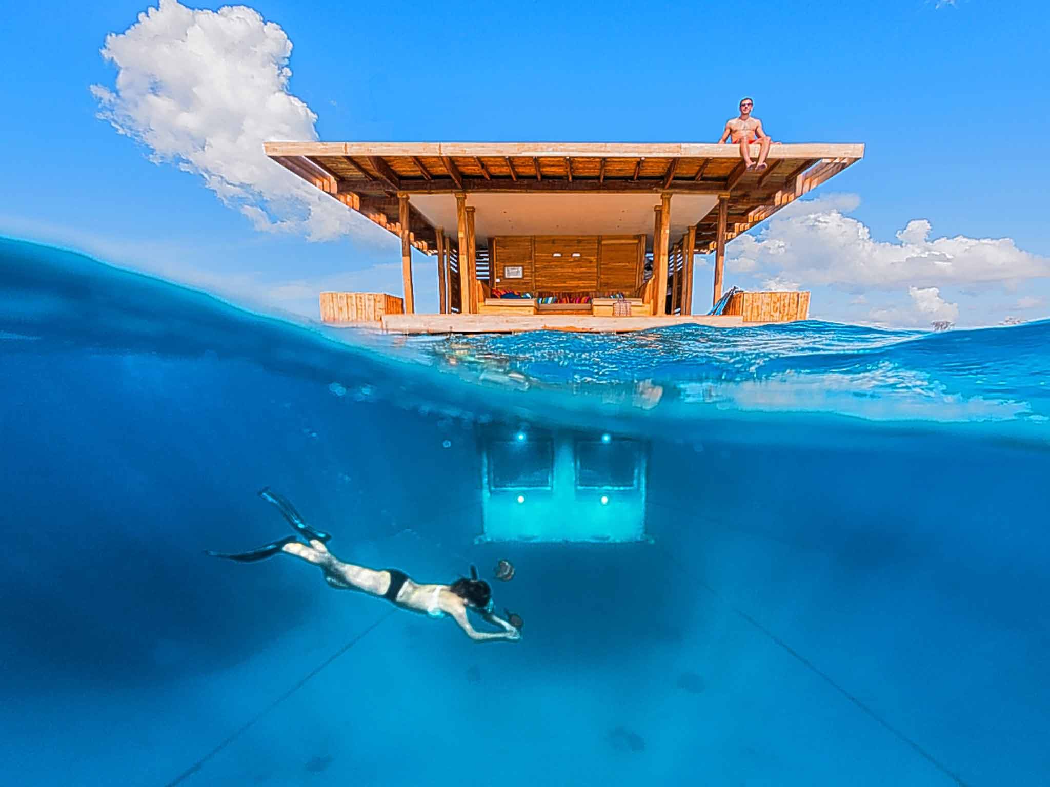 The Manta Resort allows a unique view of underwater life