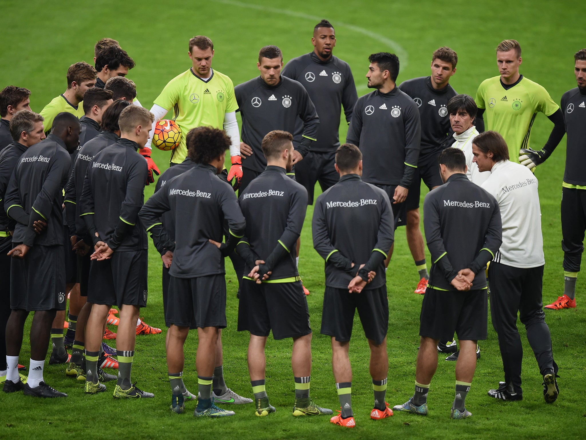 
The German national team in training on Thursday night 