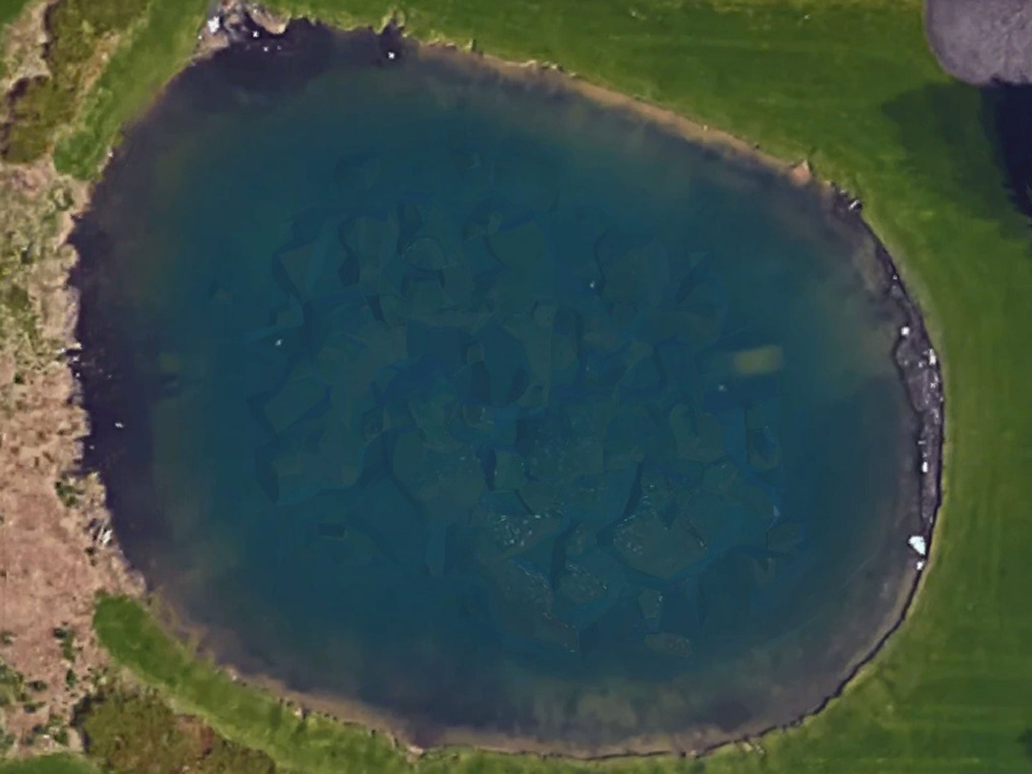 Davie Lee Niles was found in a submerged car, seen in the top right-hand corner of the pond on Google Maps