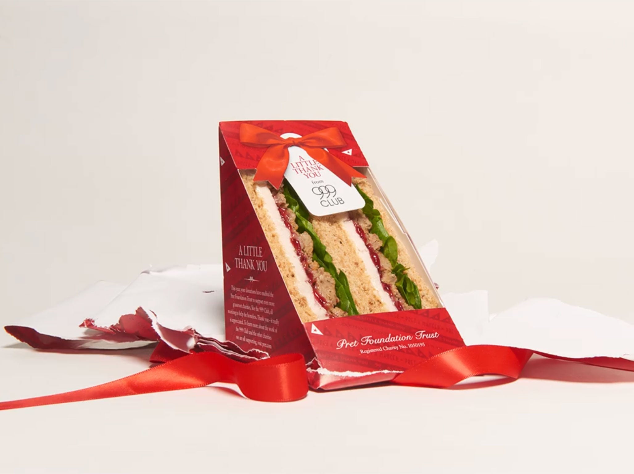 A freshly unwrapped Pret Christmas sandwich, which returned this week
