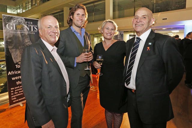 (From left), FA chairman Greg Dyke, Space for Giants CEO Dr Max Graham, Botswana Tourism executive Jillian Blackbeard and High Commissioner Roy Blackbeard at the Giants Club event.
