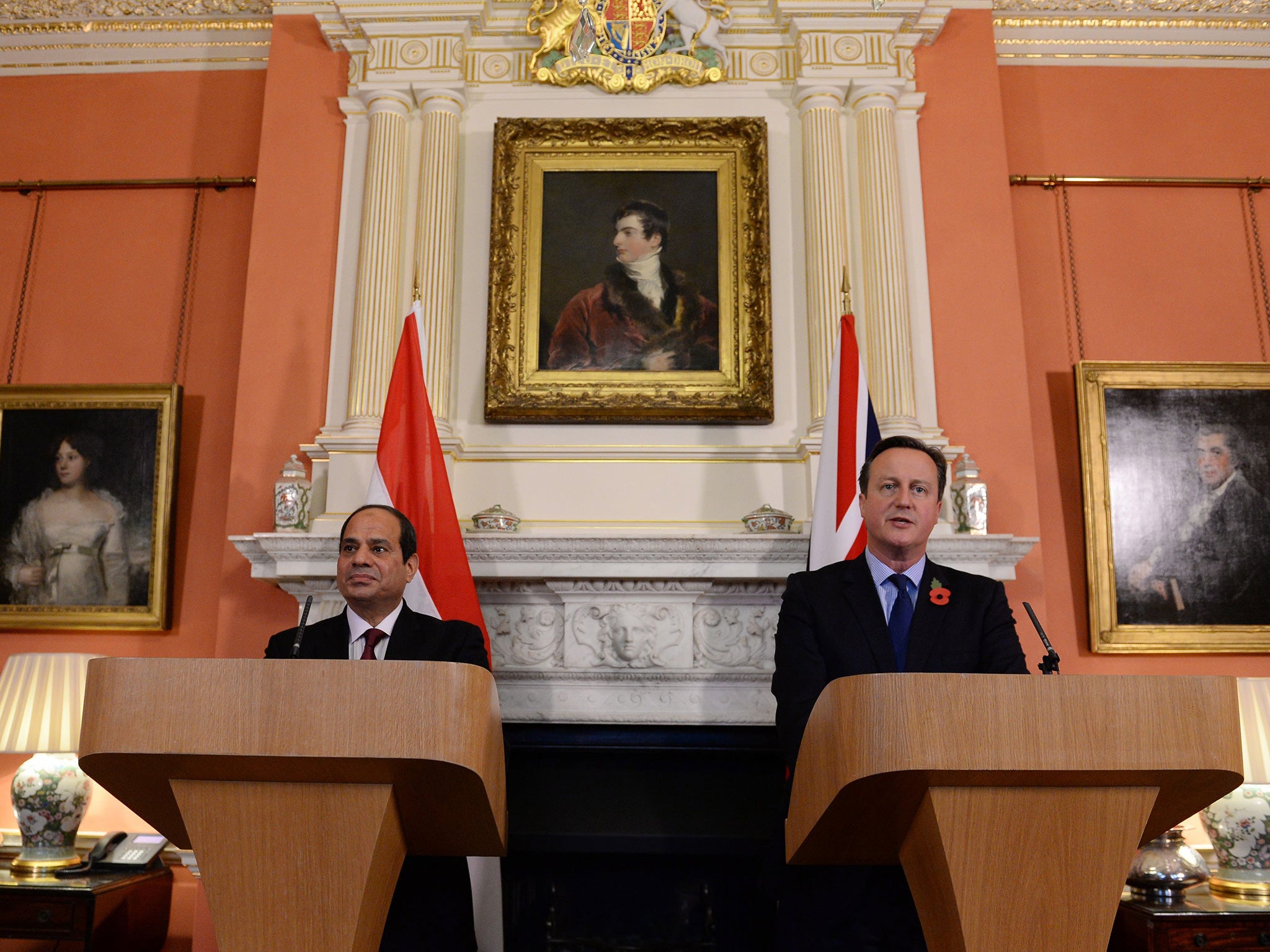 al-Sisi alongside David Cameron during a visit earlier this month