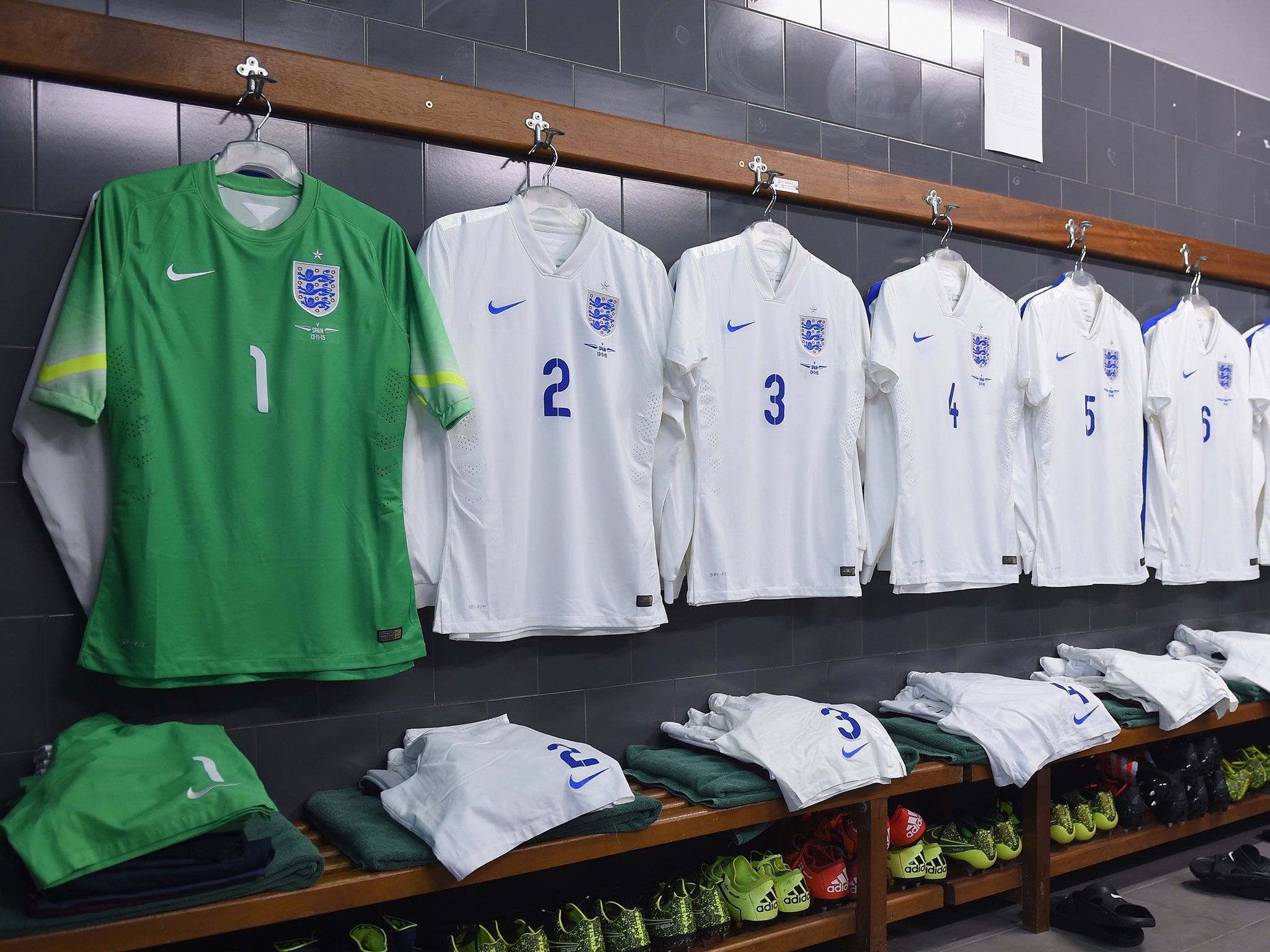 England's dressing room in Alicante