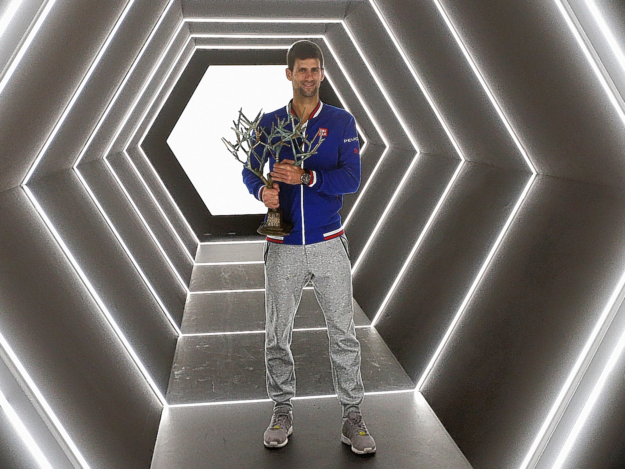 Novak Djokovic after beating Andy Murray to win the Paris Masters last week