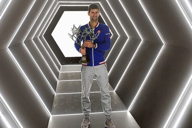 Novak Djokovic after beating Andy Murray to win the Paris Masters last week