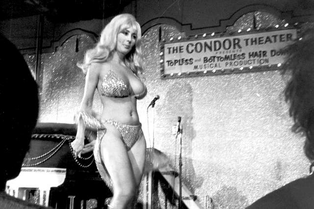 Doda at the Condor in 1978; her augmented bust was known as ‘The Twin Peaks of San Francisco’