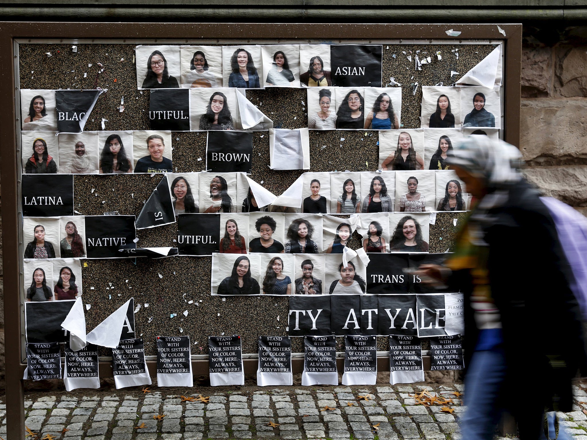A college noticeboard at Yale University in New Haven, Connecticut, this week, where students protested against an email judged to be insensitive
