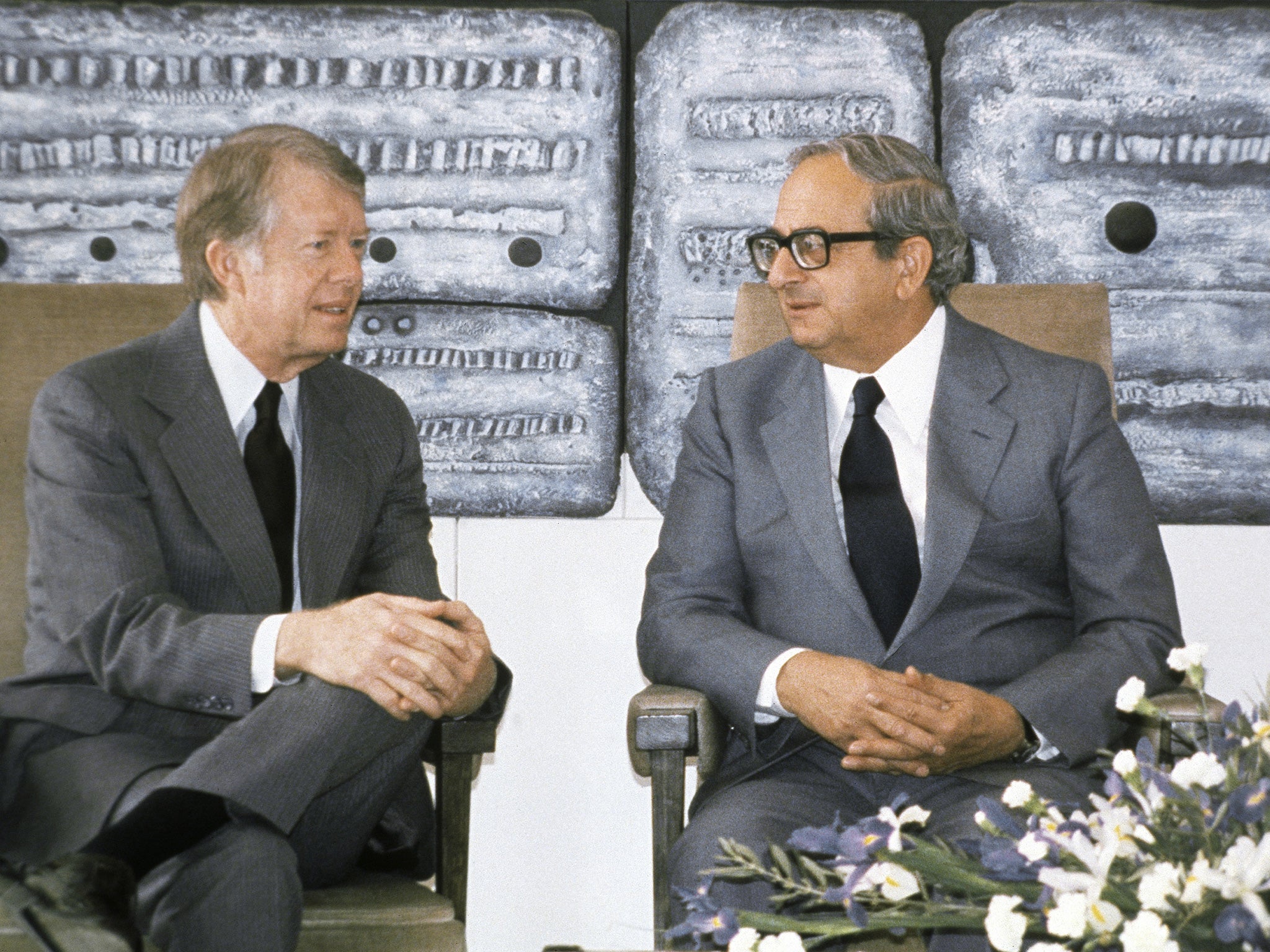 Navon, right, with the US President Jimmy Carter in 1979