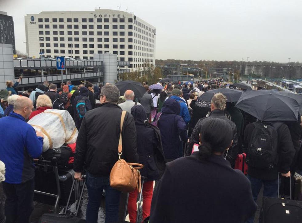 Hundreds of passengers were evacuated from Gatwick Airport's North Terminal on Saturday morning.