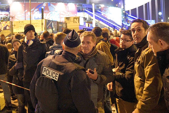 The scene of fear and disbelief after terrorists assaulted a football match in Paris on Friday