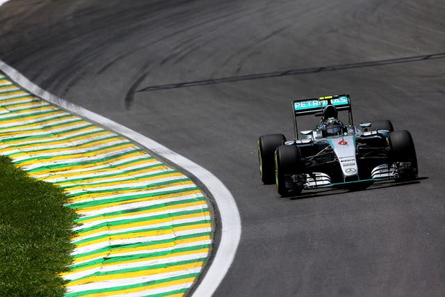 Nico Rosberg beat Lewis Hamilton to pole in Brazil