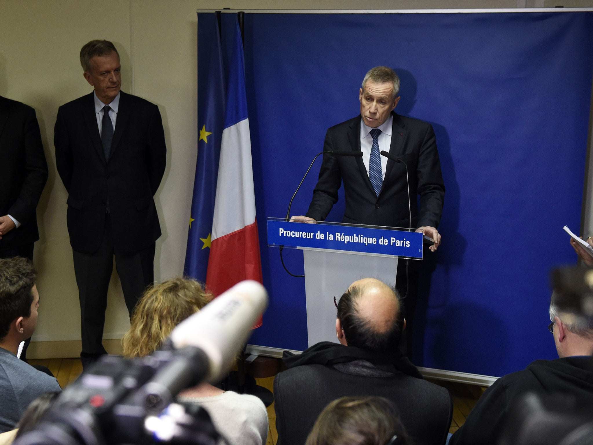 Francois Molins delivers a statement in Paris, a day after a series of coordinated attacks in and around Paris.