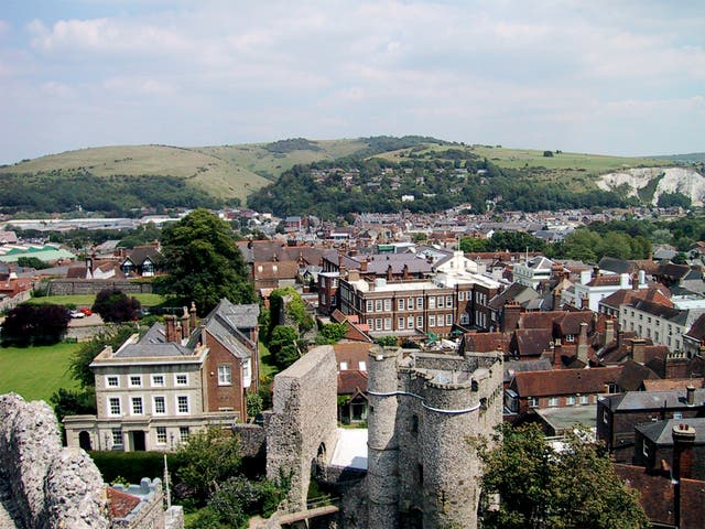 View of Lewes, Sussex  from Lewes castle