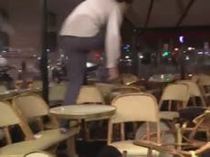 Video shows customers fleeing Paris café amid fears of another attack