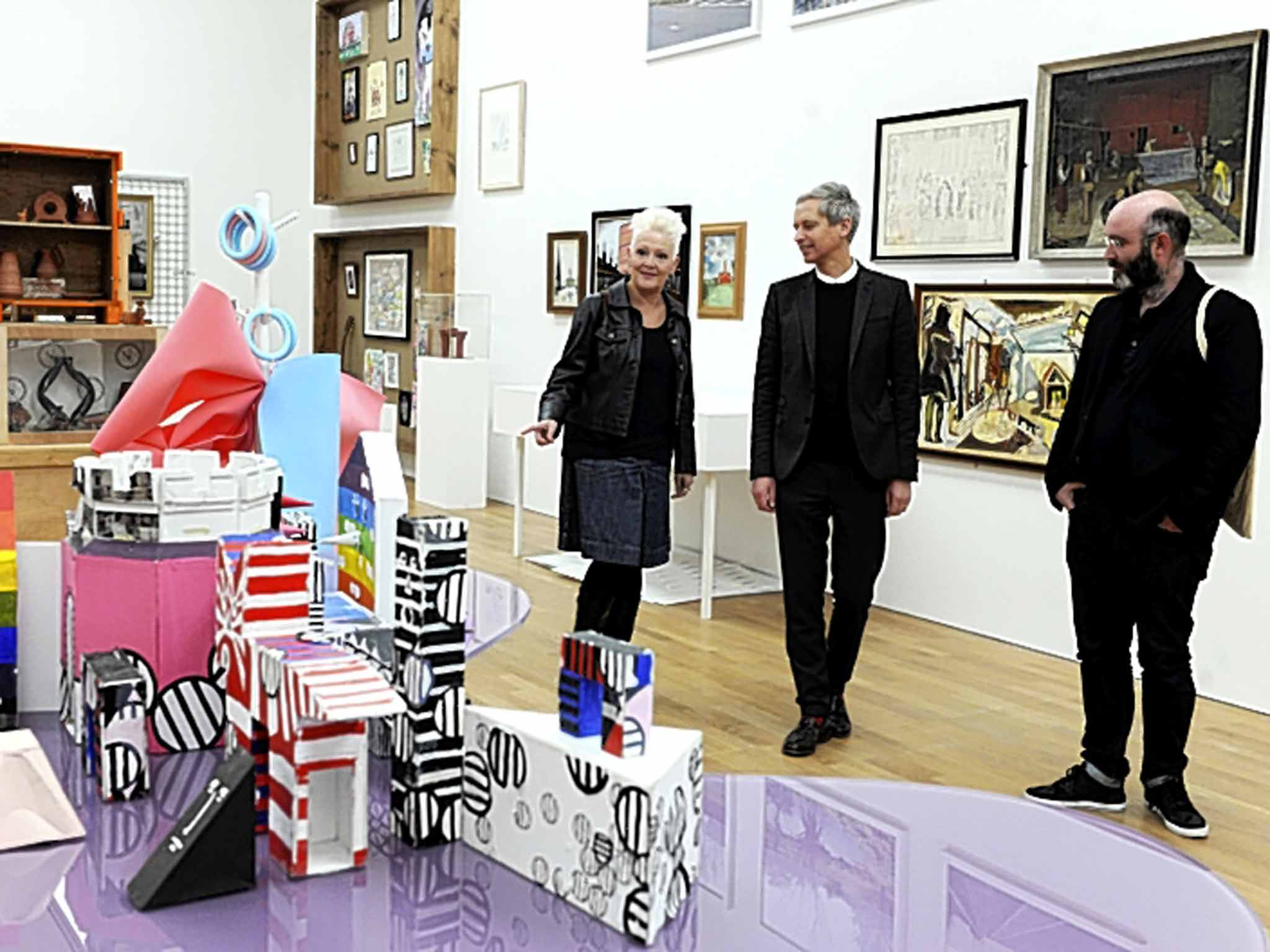 Alistair Hudson (centre) at the Middlesbrough Institute of Modern Art