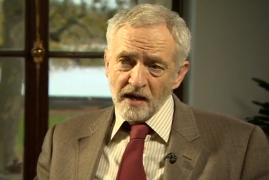 Jeremy Corbyn being interviewed for BBC Newsnight
