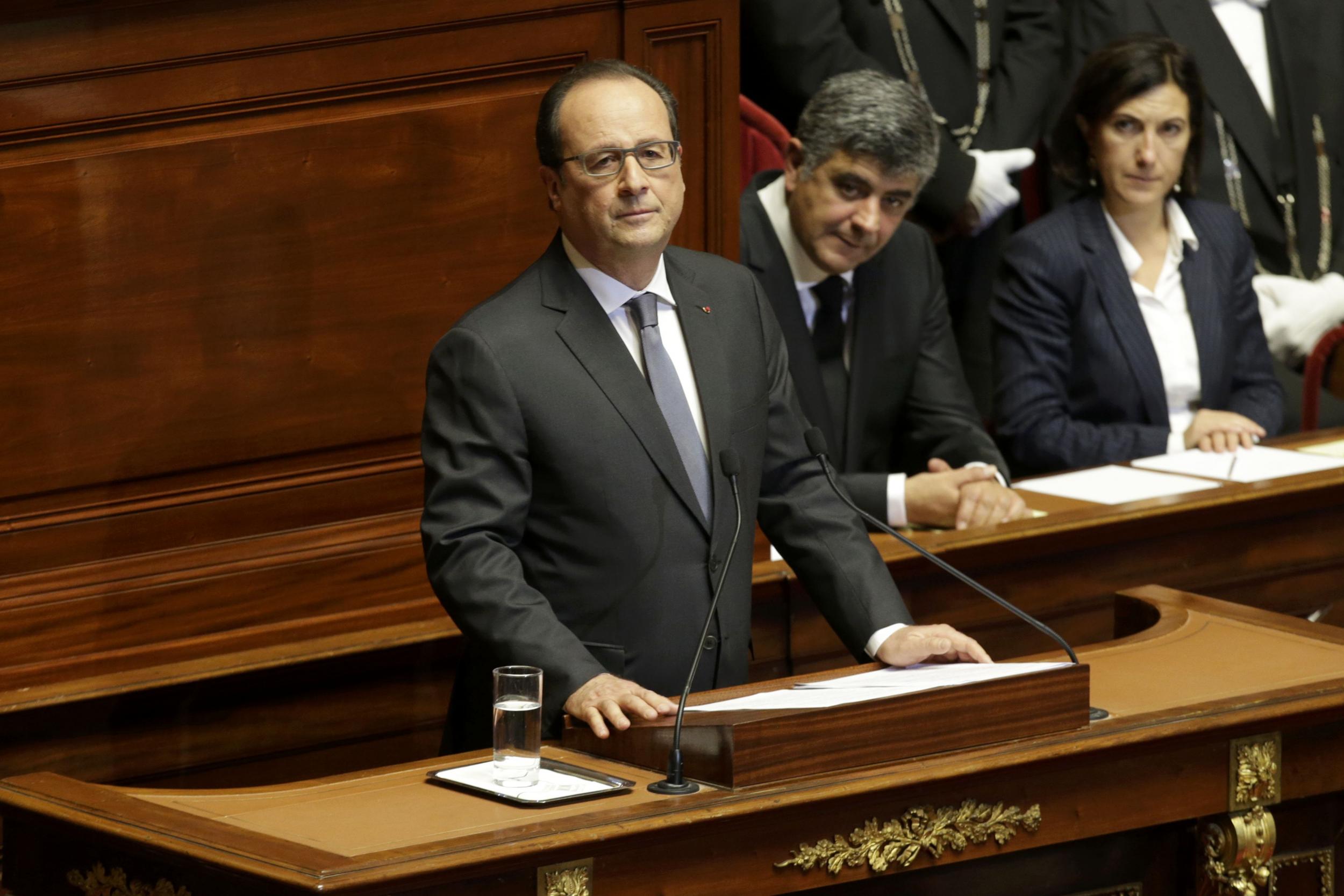 Mr Hollande was addressing a rare joint session of both houses of the French parliament