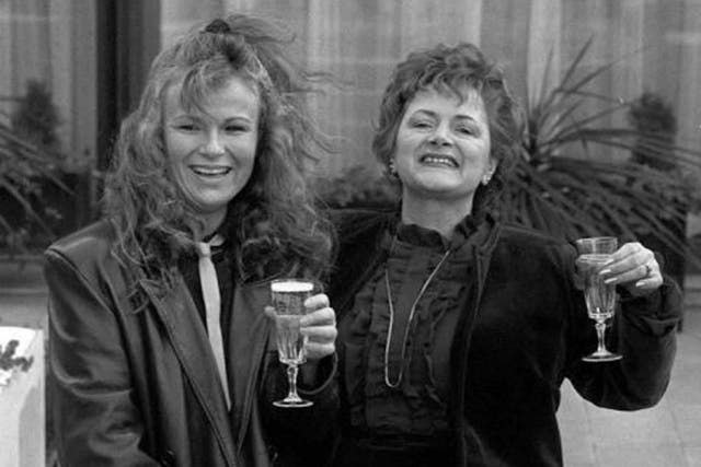 Payne, right, in 1986 with Julie Walters, who played her in the film 'Personal Services'