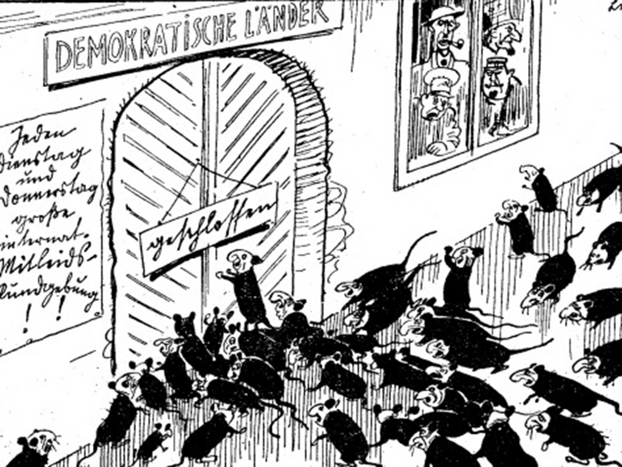 The bottom half of a cartoon published by Das Kleine Blatt in 1939