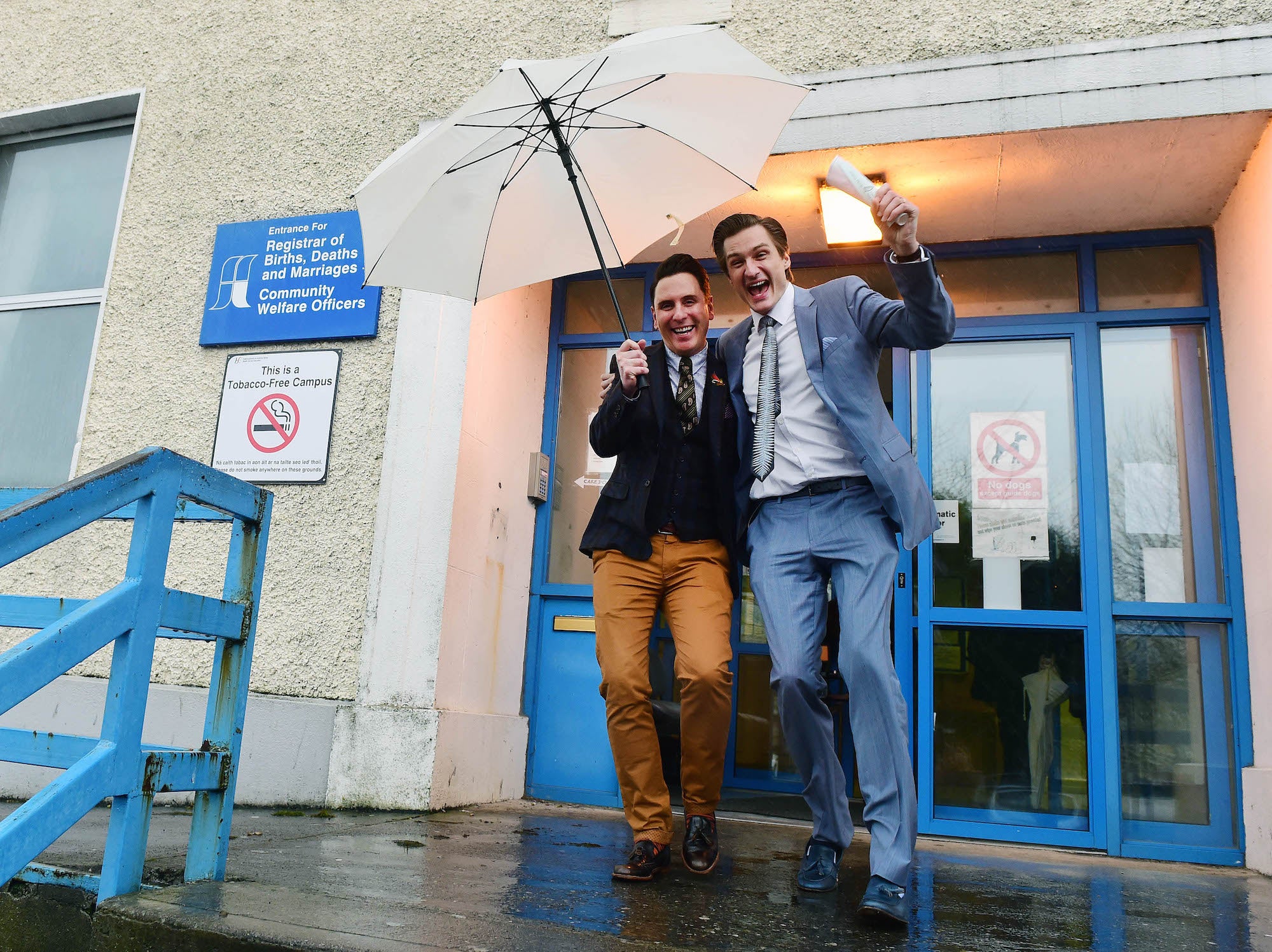 Richard Dowling, left, and Cormac Gollogly, right, on in Clonmel, Ireland.
