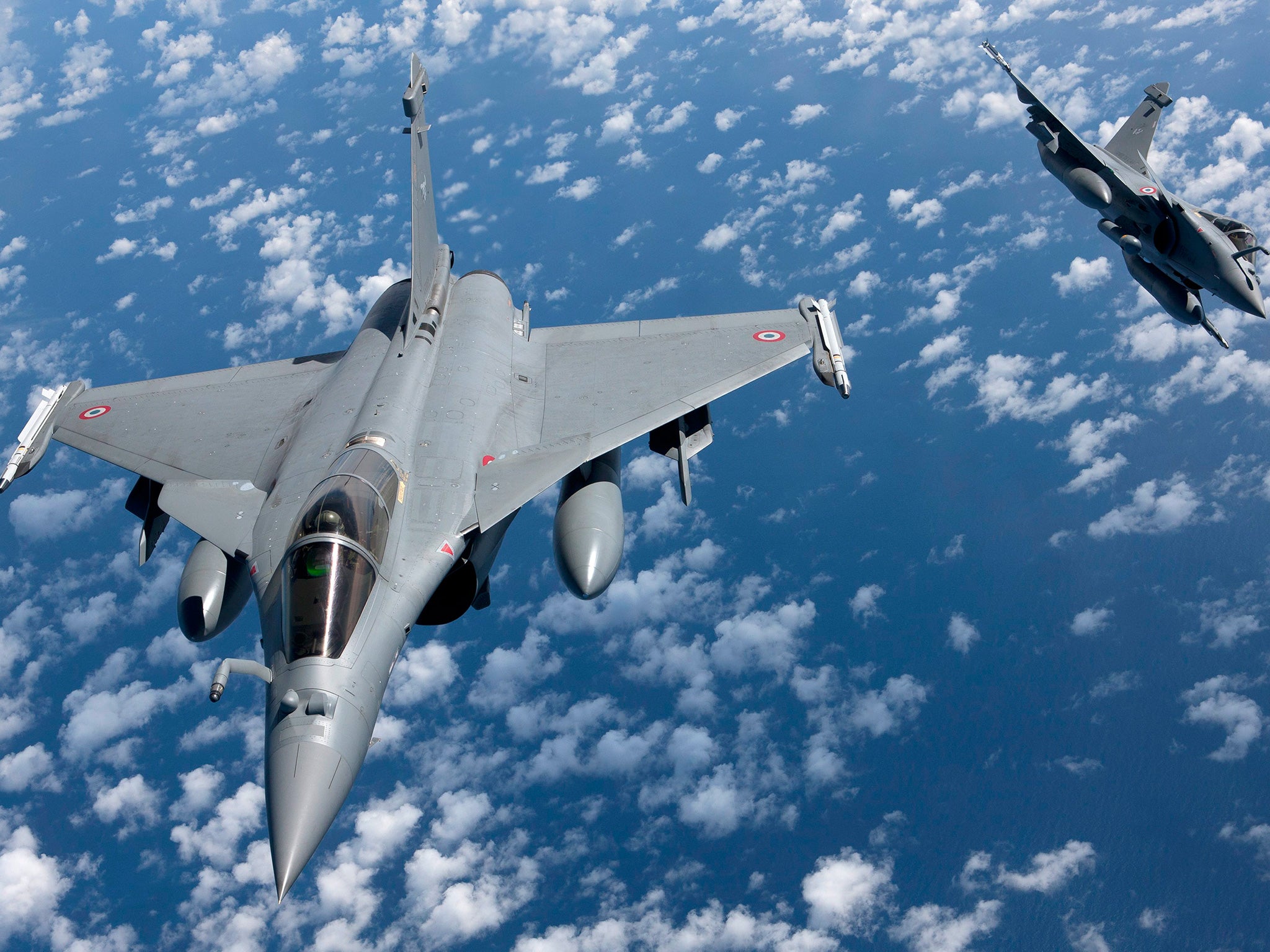 French Rafale fighter jets in flight