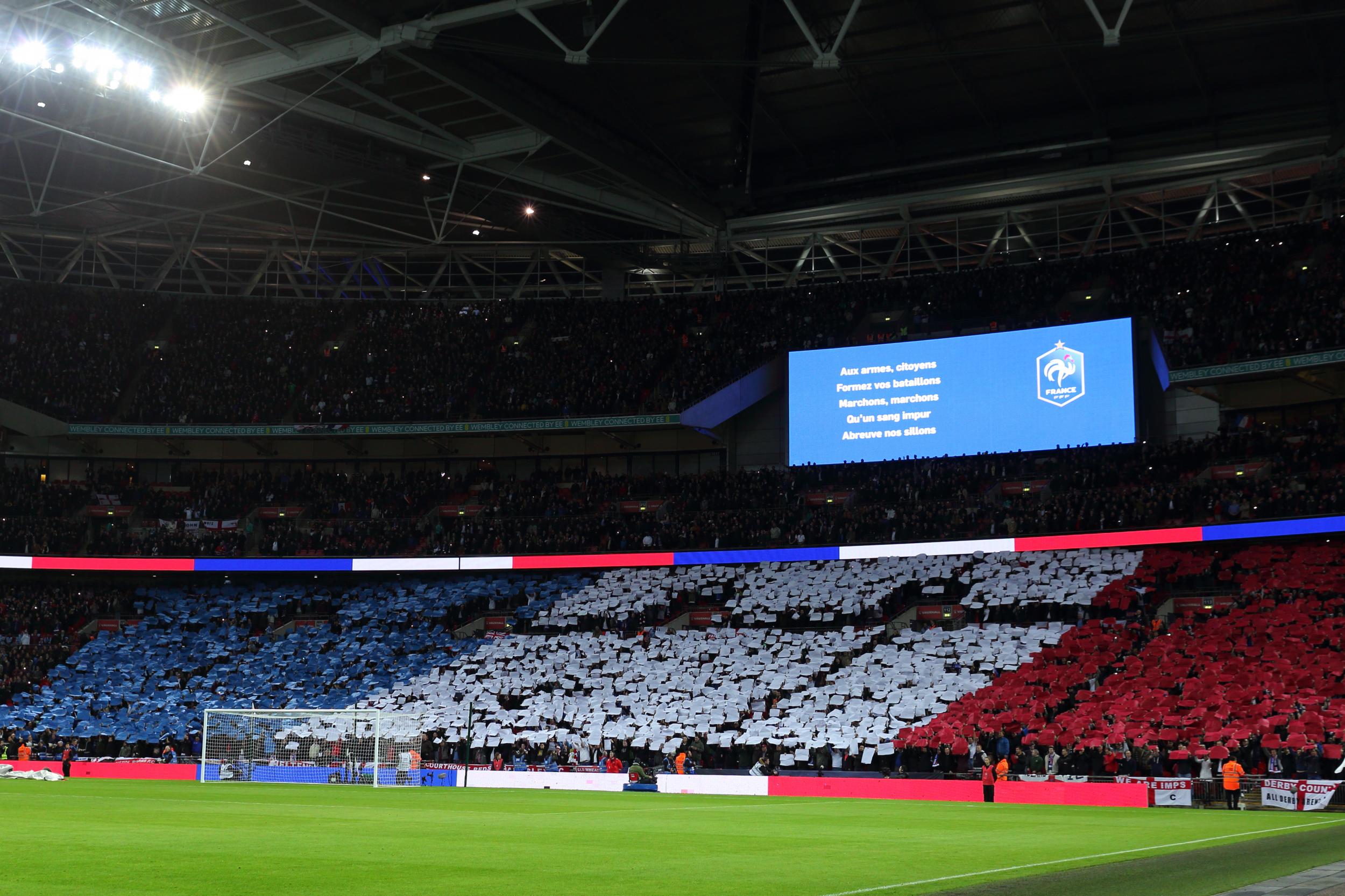 One of the two tricolore mosaic unveiled before tonight's match