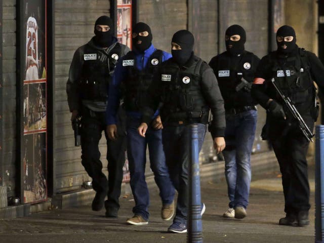 French policemen patrol in the northern Paris suburb of Saint-Denis