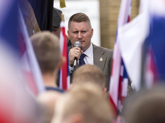 Paul Golding was been arrested in Belfast over a speech made in the city