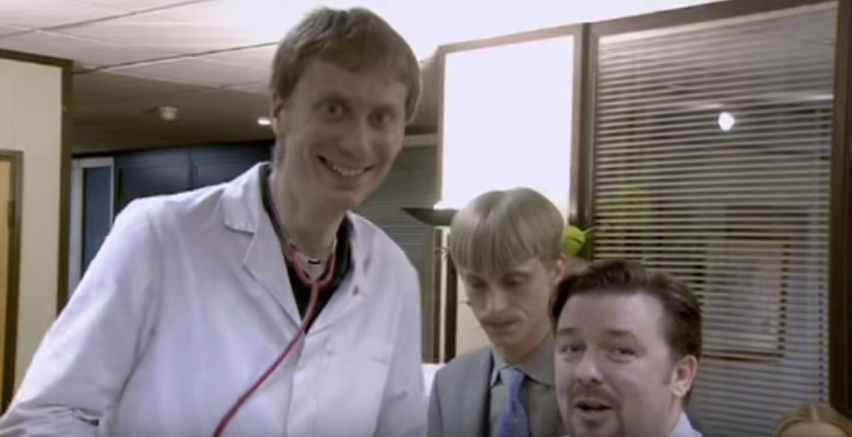 &#13;
Stephen Merchant's cameo in his co-created The Office original&#13;